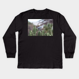 Bird on cactus Kids Long Sleeve T-Shirt